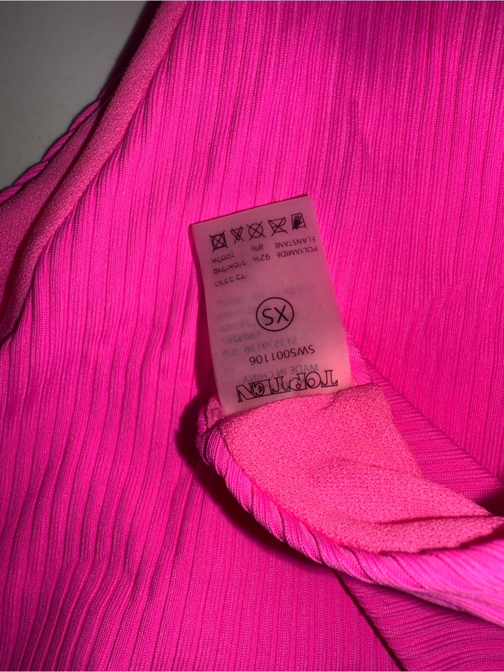 Hot Pink Ribbed Bikini Bottom - Picture 4 of 4